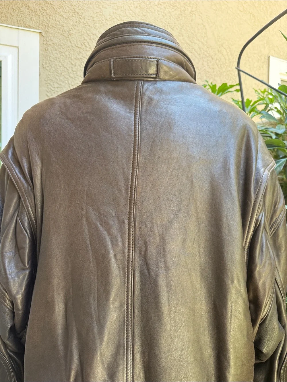 Vintage 90’s Andrew Marc Men's Dark Brown Leather Bomber Jacket with the Hood